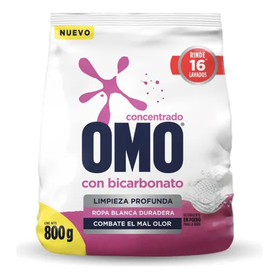 Omo Detergente En Polvo Con Bicarbonato 800 Gr