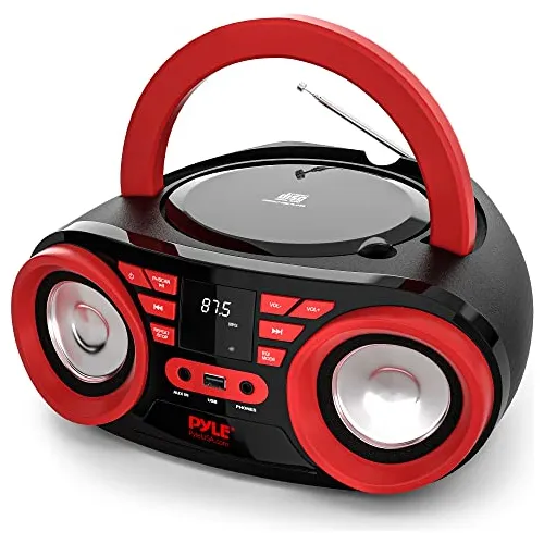 Pyle Portable Cd Player Bluetooth Boombox Altavoz - 5pxmy