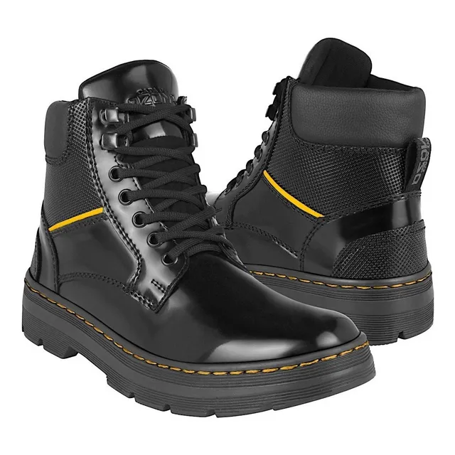 Botines Caballero Capa De Ozono 620501 Charol Negro
