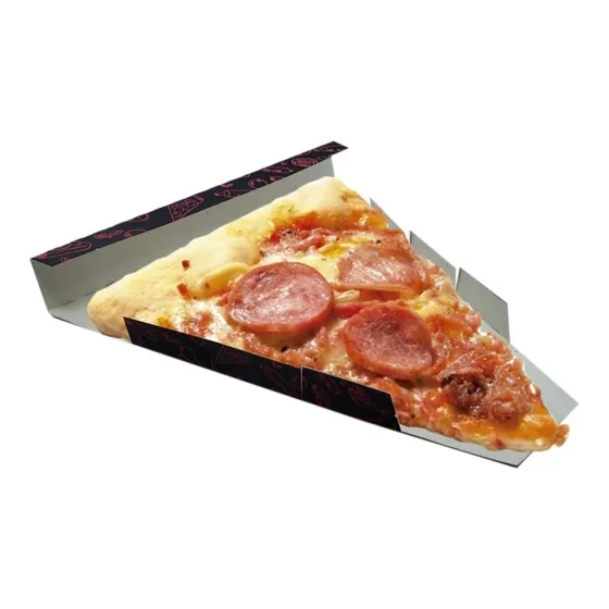 100 Pçs Embalagem Pega Pizza Pedaço Triangulo Fatia Preto