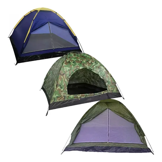 Carpa Para 2 Personas Liviana Pesca Camping Trekking 210x150 Color Verde