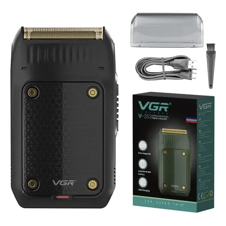 Afeitadora Eléctrica Hombre Shaver Vgr V-353 Portatil Usb Color Negro