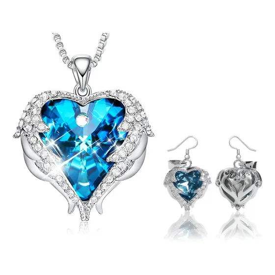 Nuevo Paquete ! Collar Corazon + Aretes + Listo Para Regalo