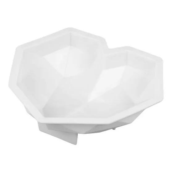 Molde Silicon Diamante Corazon Prisma Para Tortas Gelatinas