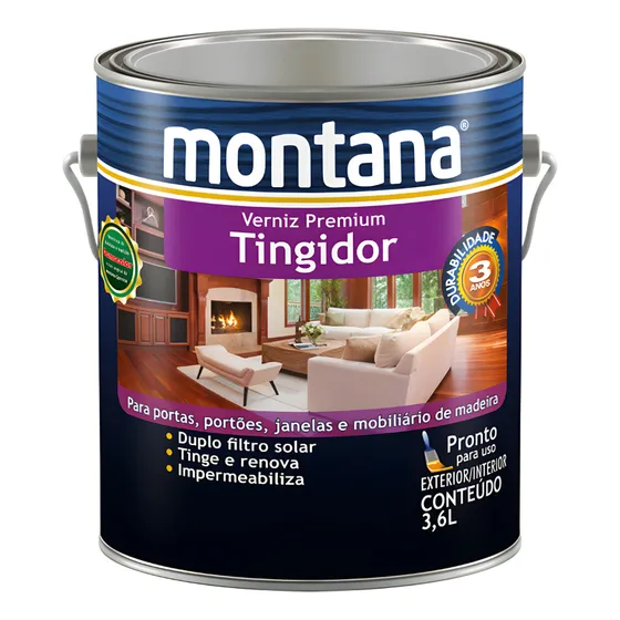 Tingidor Verniz Acetinado Galão 3,6 L Montana Cor Mogno
