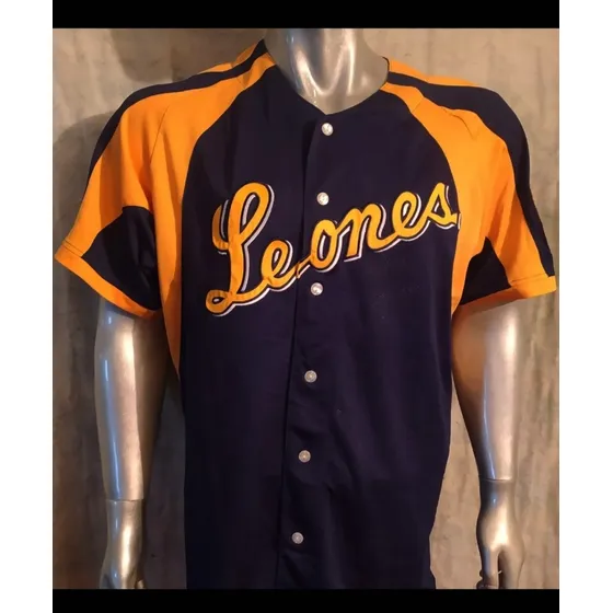 Camisa Azul Amarrillo, Hombre, Talla L, Leones Del Caracas