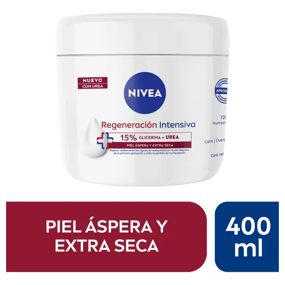Crema para cuerpo Nivea Regeneración Intensiva 15% glicerina + urea en pote 400mL neutra