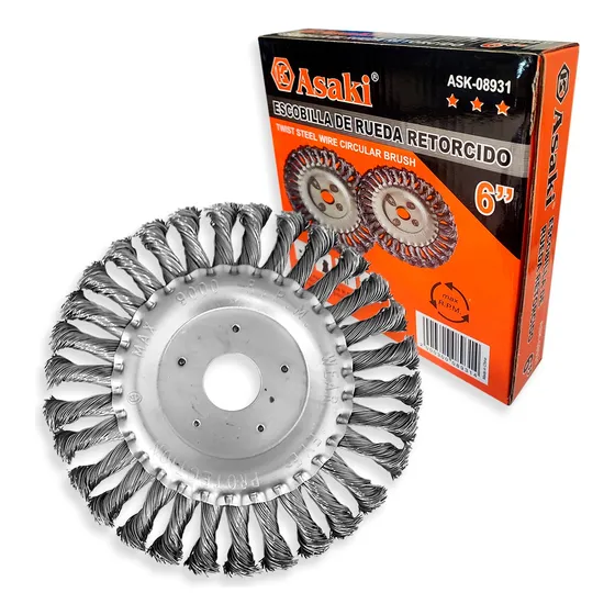 Escobilla Disco 6 PuLG Acero Trenzado Rueda Grata Circular