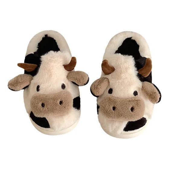  Pantuflas Abrigadas Cómodas Invierno Vaca Para Mujer Hombre