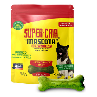 Premio Para Perro Dental Line Super Cria Hueso Grd 6pz 180g Premio Para Perro Dental Line Super Cria Hueso Grd 6pz 180g