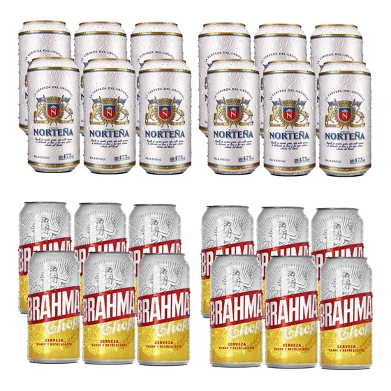 Pack Cerveza Brahma 473 X 12 Un + Cerveza Norteña 473 X 12 U