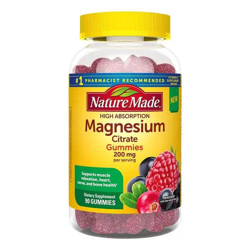Nature Made Magnesium Citrate Magnesio 200 Mg 90 Gummies Sabor Bayas Mixtas