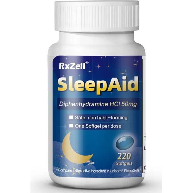 Rxzell, Difenhidramina Hcl 50 Mg, 220 Cápsulas Blanda