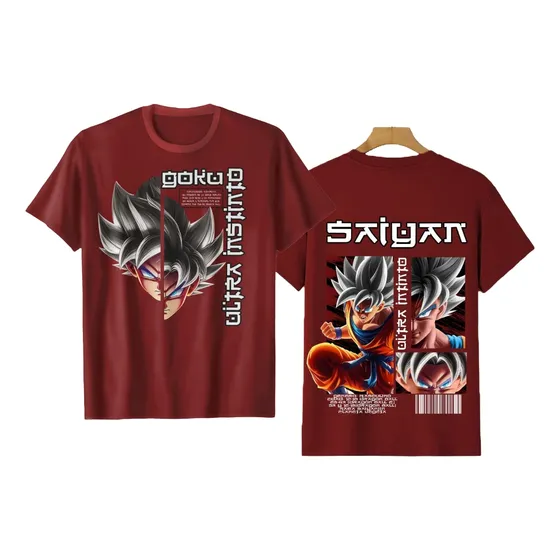 Camisa Franela Manga Corta Estampada Anime