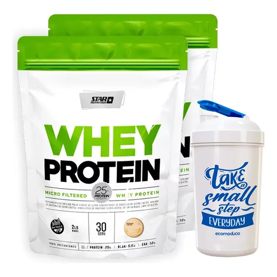 Star Nutrition Combo Whey Protein X2 Unidades + Vaso