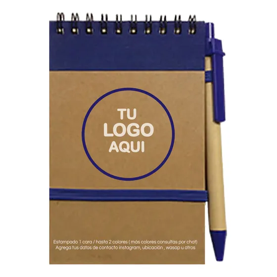 Pack 50 Libretas Personalizadas Con Boligrafo  Tu Logo Aqui