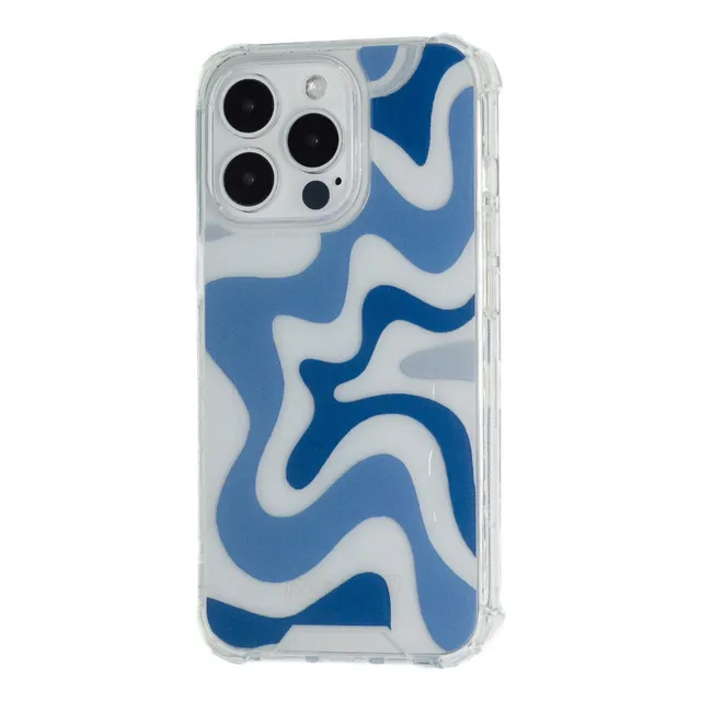Case Para iPhone Ondas Azules - Funda Protectora