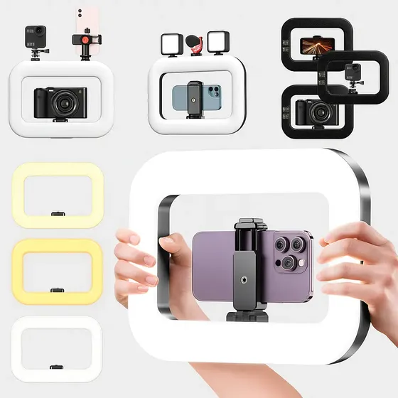 Ring Light Led Portátil 3 cores ajustáveis 20w Para Celular Estabilizador Smartphones Flash De Luz