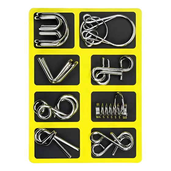 Rompecabezas Metal Juego Puzzle Metal Set 8 Piezas Acertijos