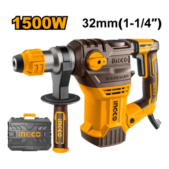 Rotomartillo Industrial Electroneumático 1500W 5.5 Joule 850RPM 4400BPM con Sistema SDS Plus