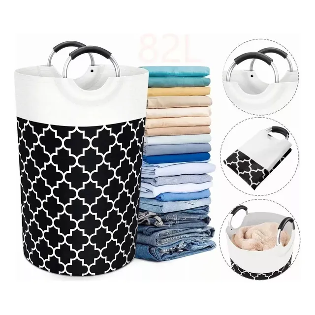 Cesto De Ropa Sucia Canasta Plegable De Tela Oxford De 82 L Color Blanco Cas