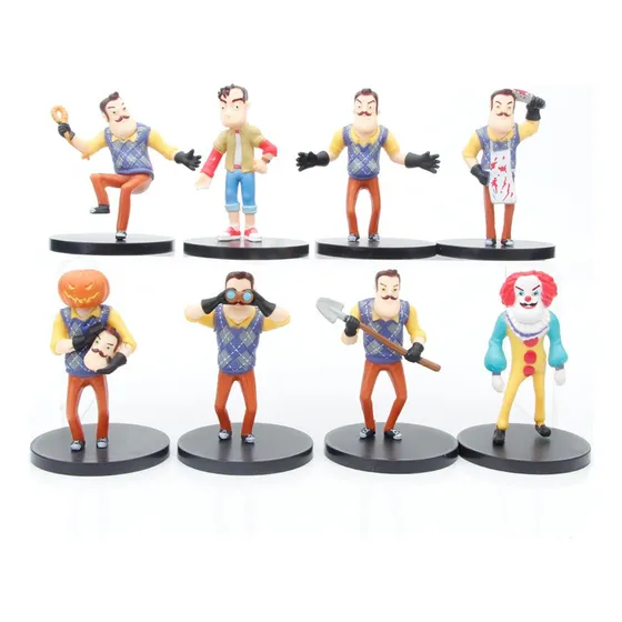 8pcs/set Hello Neighbor Acción Figura Modelo Juguete Regalo