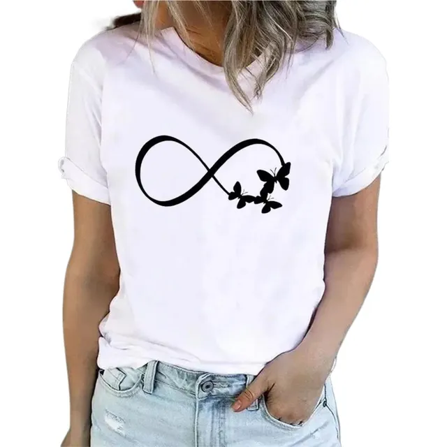 Camiseta De Mujer Con Estampado De Mariposas,bonita