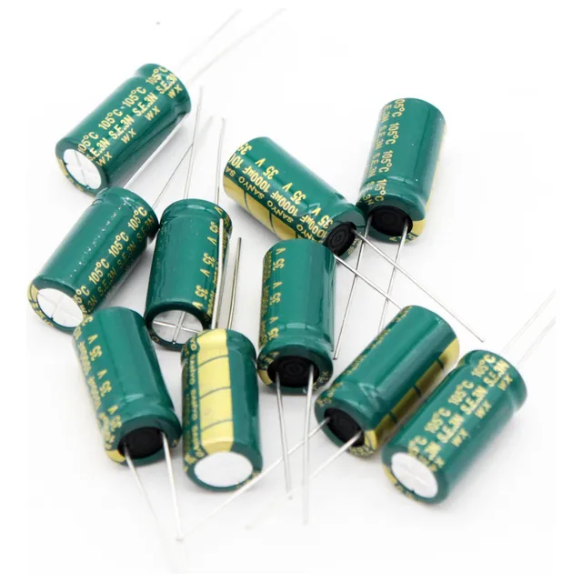 (paquete De 10) Condensador Electrolítico 1000uf 35v Low Esr