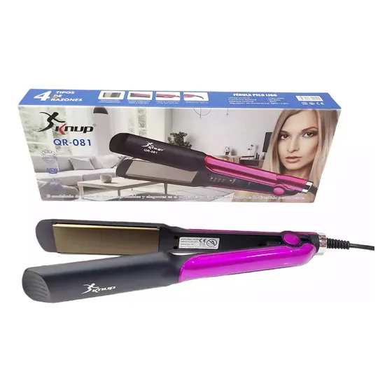 Plancha Planchita De Pelo Cerámica Profesional Knup Qr-081