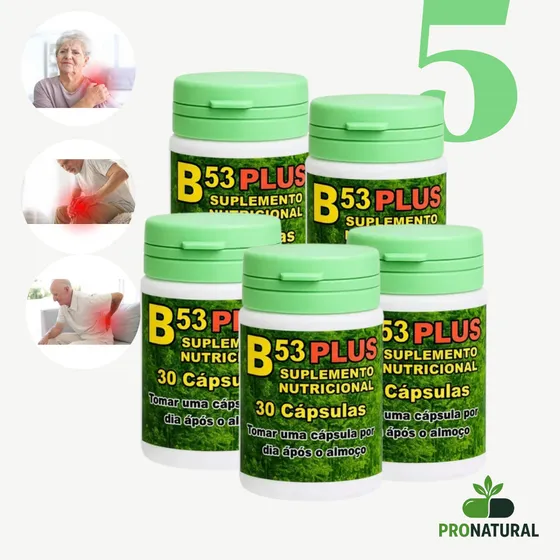 Kit 5 Frascos Novo Suplemento B53 Plus Original Sem Sabor