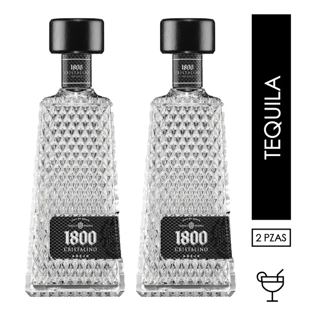 2 Tequila 1800 Cristalino 700 Ml