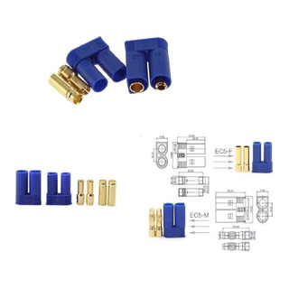 Conector Ec5 Macho Hembra 1 Par Bateria Lipo Drone Rc Ec-5 Conector Ec5 Macho Hembra 1 Par Bateria Lipo Drone Rc Ec-5