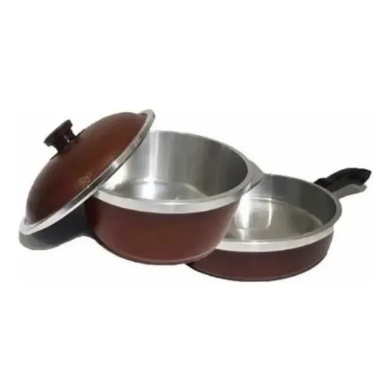 Set Olla Cacerola + Sarten Tipo Essen Kit Juego Cheff Horno