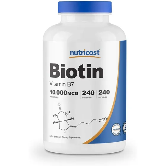 Biotin 10000 Mcg Nutricost 240 Capsulas Blandas