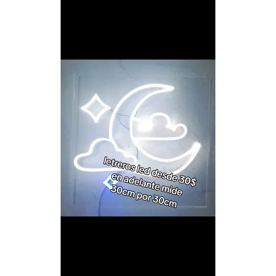 Cartel Luminoso Led Neon Blanco 30x30 Cm Creacionesbello2024