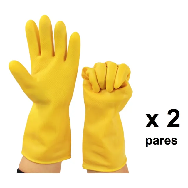 Guante Latex Limpieza Amarillo Talla S M L Xl Mayor Deta Gu.
