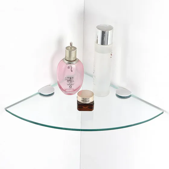 Aprotoss Estante Esquinero Cristal 12 X 12  Para Baño Acero