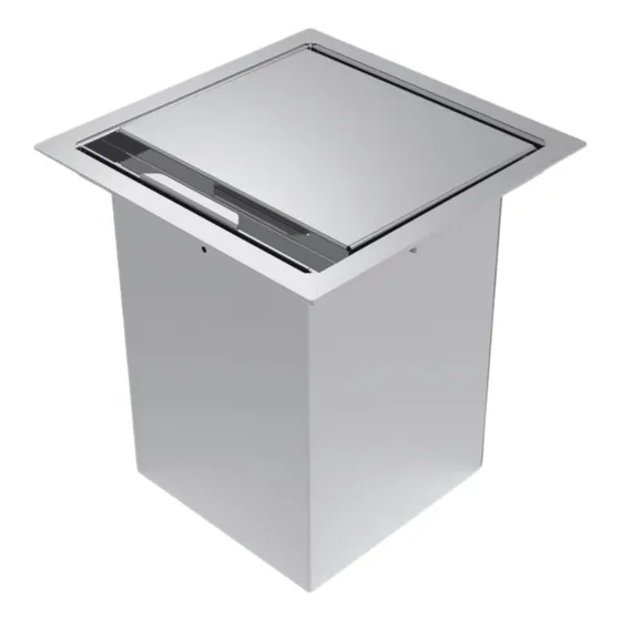 Lixeira Inox Cesto De Lixo De Embutir Quadrada 4l Cozinha