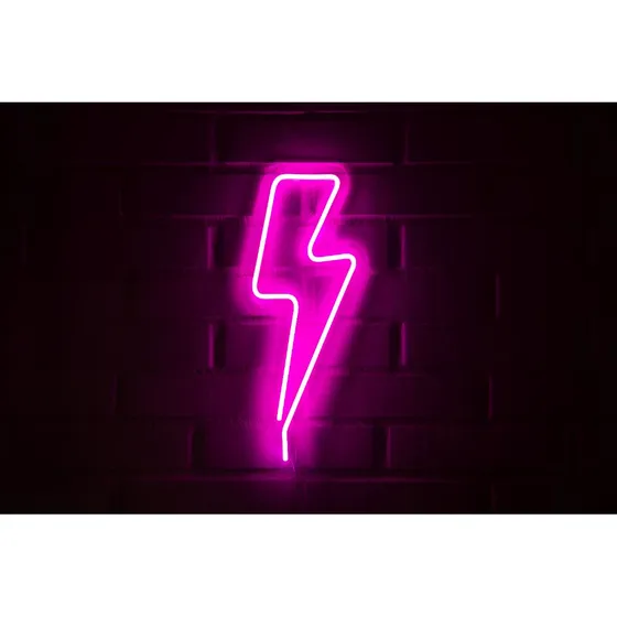 Letrero Estilo Neon Rayo Grande Rosado