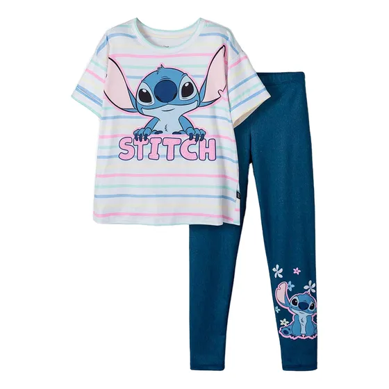 Conjunto De Stitch Multicolor Con Pantalón Largo Para Niña