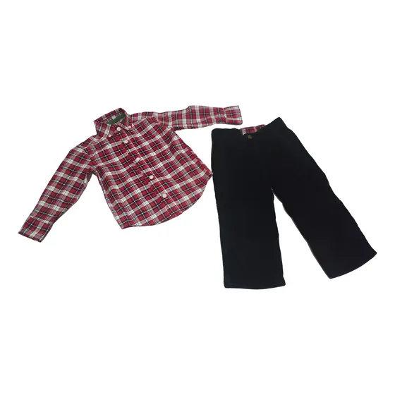 Conjunto Pantalón Y Camisa Manga Larga Para Niño
