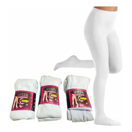 Media Pantalon Cachemir Mujer Niñas Blanco Azul Pantimedias.