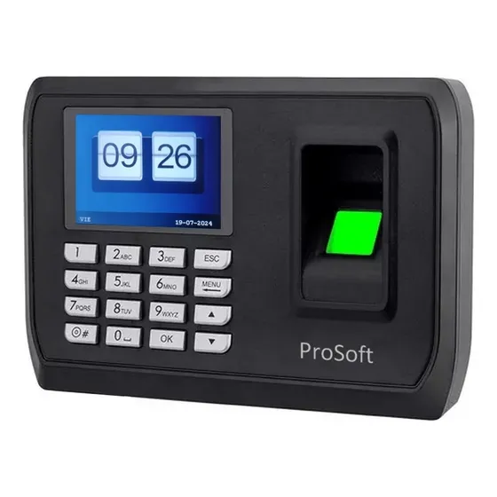 Reloj Control Horario Biométrico Huella Pin Pendrive Prosoft Color Negro