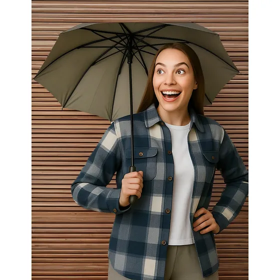 Camisa Estilo Campera Cuádrille Dm Mujer Otoño/invierno