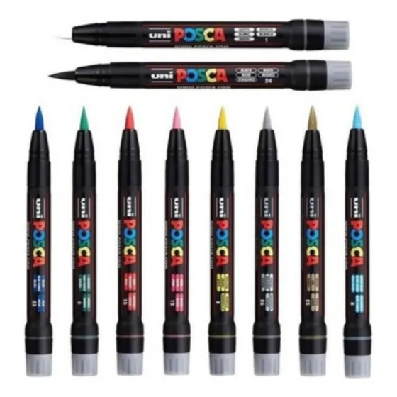 Marcador De Tempera Uniball Posca Brush Pen Punta Pincel