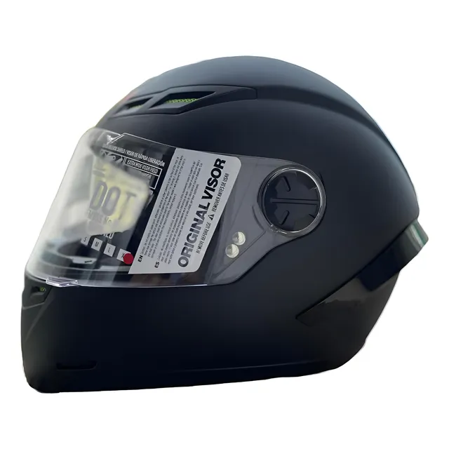 Casco Moto Negro Certificado Visor Antirrayas Ajustable