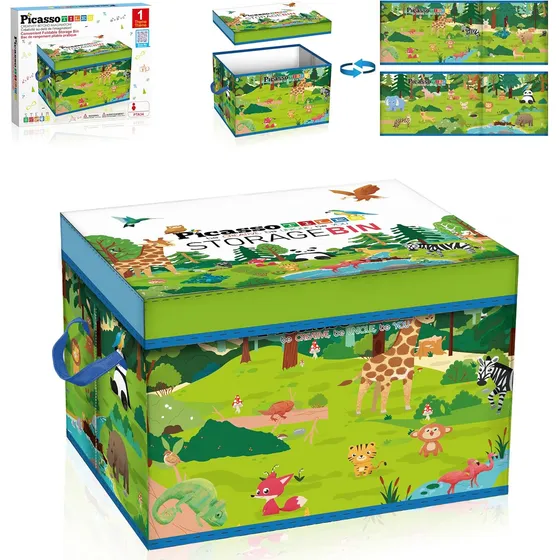 Picassotiles Foldable Toy Storage Chest Box Forest Animal...