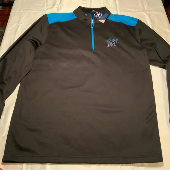 Sweater Majestic Marlins De Miami Original Nuevo