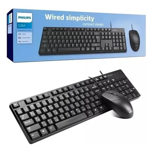 Combo Teclado Y Mouse Philips C254 | Español | Alambrico