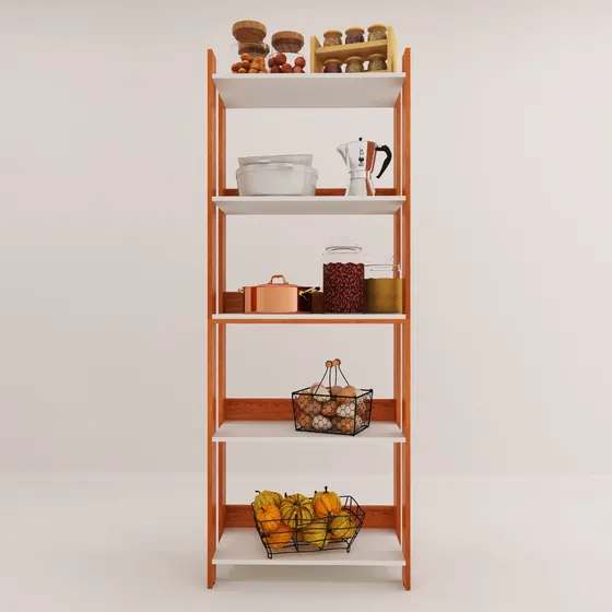 Armário De Cozinha Organizador Simples E Funcional - Cores Cor Nature/branco